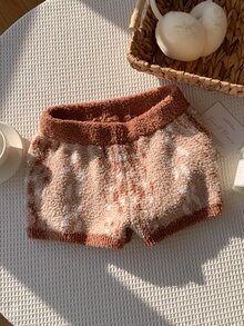Comfortcana 女款抽繩腰拼色休閒日常針織短褲 - 彩色 - 查看 4