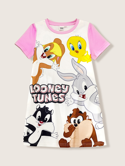LOONEY TUNES X SHEIN Young Girls Sleepwear Nightgown