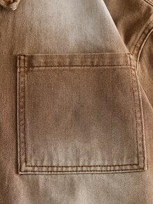 AXEPEAK Men's Washed Casual Street Loose Short Sleeve Top Vacation - Brown - View 4