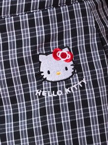 HELLO KITTY AND FRIENDS | COUREZ 女款長版格紋刺繡Y2K短褲長褲 街頭風 秋冬冬季長褲 - 彩色 - 查看 8