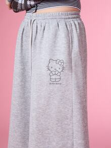HELLO KITTY AND FRIENDS | COUREZ 印花長版短款慢跑褲，Y2K秋季女款長版短褲，街頭風秋季短褲 - 淺灰色 - 查看 8