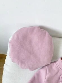 SHEIN Playful Pals 2件組 幼兒女嬰甜美粉色三重蝴蝶結長袖立領厚款生日派對冬季周歲芭蕾公主保暖帽子 - 粉色 - 查看 6
