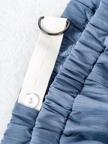 SHEIN Maternity Baby Blue 2 Pieces Set Long Sleeve Top And Pants Autumn Photoshoot Formal Maternity Casual Elegant Photoshoot Formal - Blue - View 7