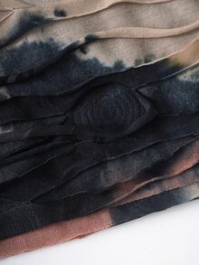 ROMWE MEN Grunge Punk Men's Distressed Wasteland Style Loose Long Sleeve T-Shirt - Multicolor - View 2