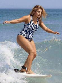 Slaydiva 2026 New Plus Size Floral Print Slimming One-Piece Swimsuit - Multicolor - View 3