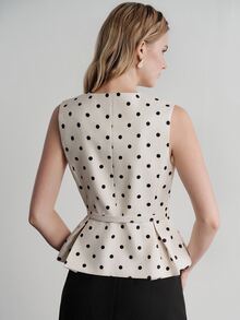 Aveloria Modichic Women's Polka Dot Pleated Casual Versatile Daily Wear Top - Multicolor - View 2