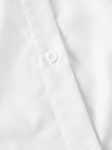 SHEIN MOD 大码女式白色领结泡泡袖修身衬衫。白色泡泡袖衬衫，黑色领结，柔软舒适，浪漫，春夏女装，浪漫优雅的度假派对中长连衣裙，夏季假日装，典礼，海滩度假装，女士度假装，外出上衣，毕业典礼，可爱工作上衣，领结衬衫，女士职业装，工作衬衫，暗黑学院风服装 - 白色 - 查看 7