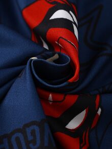 Teen Boys Print Short Sleeve Open Front Collar Long Pants Set, Casual Comfortable Loungewear - Multicolor - View 7
