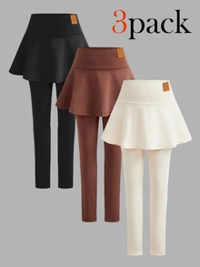 SHEIN Young Girl Young Girl Young Girl Young Girl Young Girl Leggings Skirt Casual Versatile 3pcs Set Buy 1 Get 3 - Multicolor - View 12