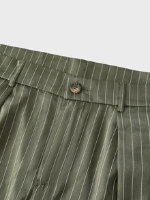 EASEVO Men's Plus Size Casual Commute Striped Pants - Green - View 5
