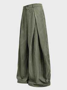 EASEVO Men's Plus Size Casual Commute Striped Pants - Green - View 2