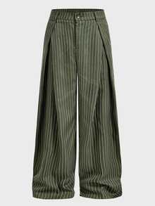 EASEVO Men's Plus Size Casual Commute Striped Pants - Green - View 7