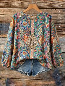 Franclia Petite Women's Floral Print Elegant Blouse, V-Neck, 3/4 Sleeve, Flattering Fit, Suitable For Spring/Summer - Multicolor - View 2