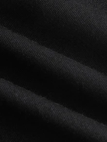 SHEIN ICON Pantalones con pierna campana y cintura asimétrica unicolor - Negro - Ver 6
