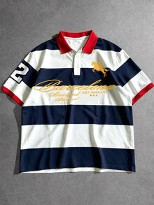 Manfinity EMRG 男士街頭風休閒寬鬆版型 Polo 衫 - 彩色 - 查看 1