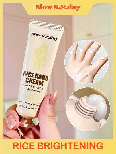 Crema per le mani SlowSunday al riso, con niacinamide, burro di karité, estratto di riso, illuminante, idratante a lunga durata, rinfrescante e non unta, profumazione persistente, adatta per estate & autunno, Y2K, ideale per feste, ritorno a scuola