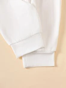 SHEIN 6件套男婴套装，包含3件白色针织长袖连体衣和3条松紧腰裤，适合所有季节，日常穿着，可叠穿，适合3个月至24个月的男婴。新生儿服装，天然婴儿服装，新生儿中性服装，婴儿服装，中性新生儿服装，新生儿针织套装，婴儿服装，中性连体衣，婴儿服装。 - 白色 - 查看 6