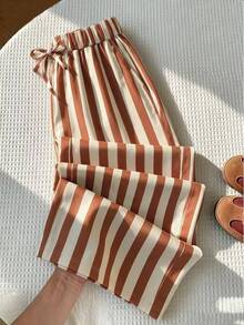 SHEIN 青少年女孩長袖抓絨冬季直筒春夏休閒日常百搭舒適純色長褲附口袋，返校季 - 彩色 - 查看 4