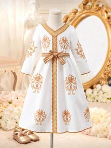 Kids Arabic Kaftan Thobes, Jalabiyat Long Dress - Multicolor - View 8