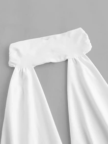 SHEIN ICON Draped Neck Solid Color Cowl Neck Backless Tank Top - White - View 5