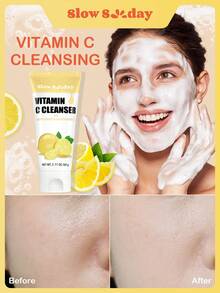 SlowSunday Vitamin C Cleanser, Gentle Cleansing, Moisturizing, Skin Care, Ideal For Party, Refreshing, Suitable For Summer, Halloween - White - View 1