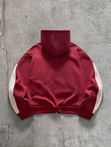 AXEPEAK 男士休閒度假學院風運動拼接撞色帥氣百搭保暖連帽衛衣 - 彩色 - 查看 6