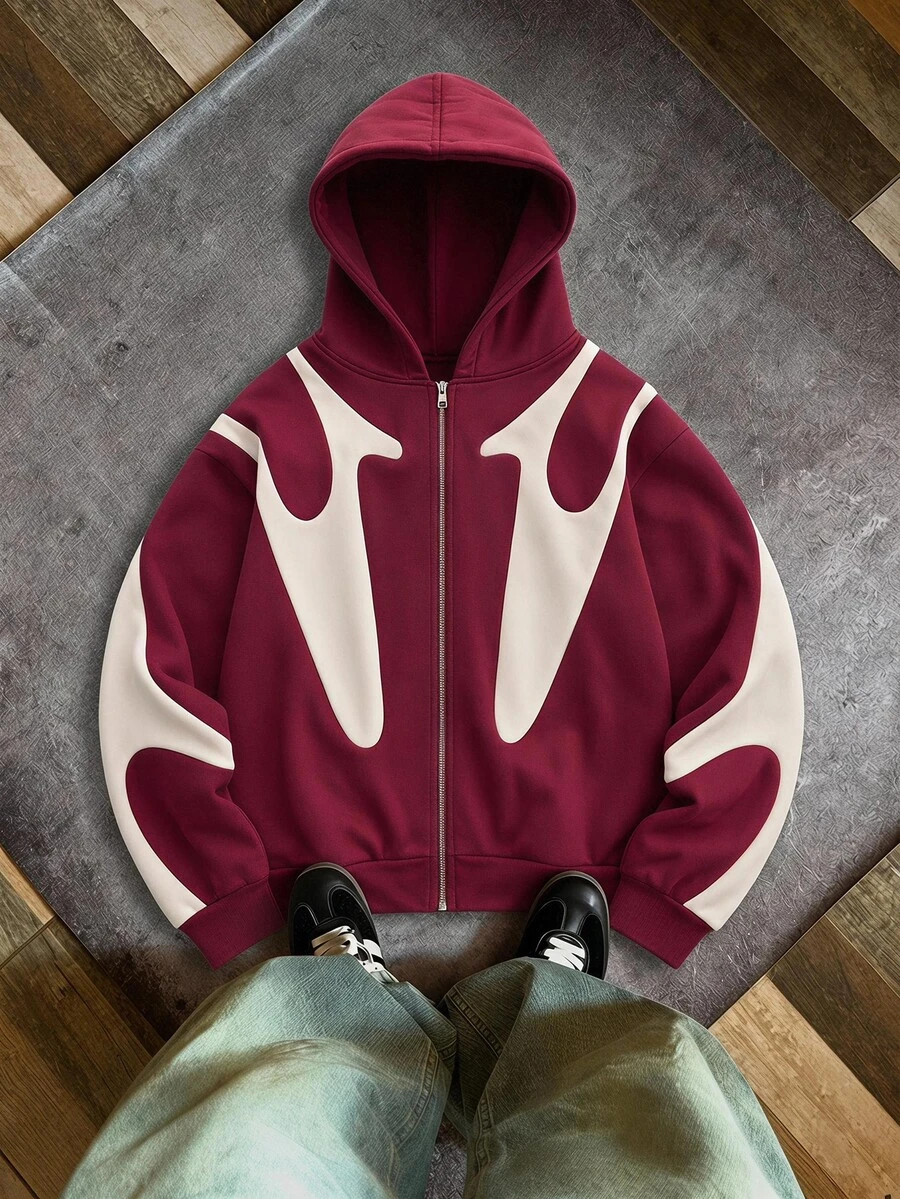AXEPEAK Sweatshirt Hoodie Pria Kasual untuk Liburan, Kuliah, Olahraga, Kombinasi Warna, Tampan, Serbaguna, Hangat - MultiWarna - View 1