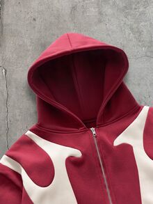 AXEPEAK 男士休閒度假學院風運動拼接撞色帥氣百搭保暖連帽衛衣 - 彩色 - 查看 3