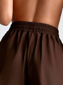 SHEIN Swim Women Bikini Bottoms Kolor Simpul Plain - Mocha Brown - View 4