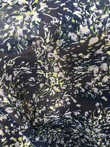 SHEIN 大码女式波西米亚风节日花卉印花 V 领荷叶边袖优雅衬衫荷叶边上衣，适合夏季 - 藏蓝色 - 查看 8