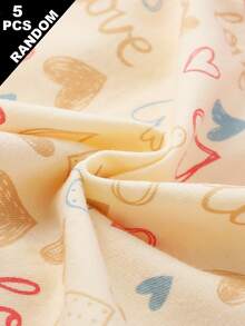 [5 piezas Enviadas al azar]Ropa interior multicolor con estampado de dibujos animados de poni, conejo y elefante para niña - Multicolor - Ver 3