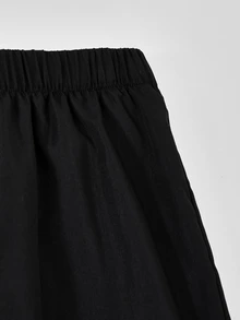 SHEIN 青少年女孩3件套，美式街頭休閒風，灰色寬鬆短版連帽字母夾克、白色細肩帶背心、黑色工裝寬腿長褲 - 灰色 - 查看 4