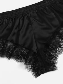 Lullawish Ensemble de pyjama/Ensemble de haut triangle et short en dentelle - Noir - Voir 6