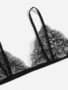 Lullawish Ensemble de pyjama/Ensemble de haut triangle et short en dentelle - Noir - Voir 5