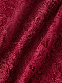 Skyraze Women's Lace Patchwork Camisole Top And Skirt Sexy Date Night Out Date Night Outfit Set Burgundy Summer.Halloween.Back To School. - Burgundy - View 11