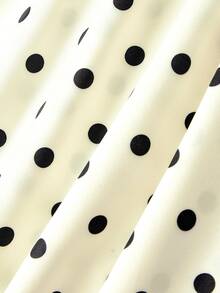 SHEIN MOD Vintage Classic Ruched Polka Dot Spaghetti Strap Midi Dress - Multicolor - View 6