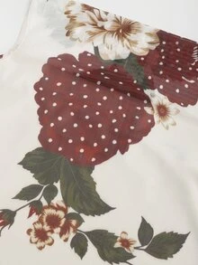 valorelle valorelle 復古花卉印花不對稱下擺吊帶裙兩件套 - 杏色 - 查看 7