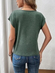 EMERY ROSE Women's Green Short Sleeve T-Shirt For St. Patrick's Day Summer - Green - View 2