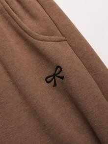 SHEIN Tween Girls Sweatpants - Coffee Brown - View 4
