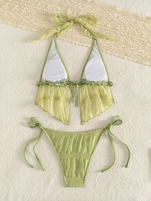 Swim Mod New Sequin Green Bikini Swimwear For Women, Sexy Beach Vacation & Date Wear, Spring/Summer Bikini Green - Green - View 2