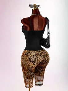 Amplova Leopard Print Skinny Pants - Brown - View 9