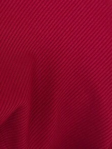Vibekara Valentines Plus Size Fashionable Spring/Summer Lace-Up Sexy Minimalist T-Shirt - Burgundy - View 3