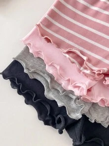 Cozy Pixies 8件套女婴休闲简约针织吊带背心和短裤套装，印花条纹 - 彩色 - 查看 5