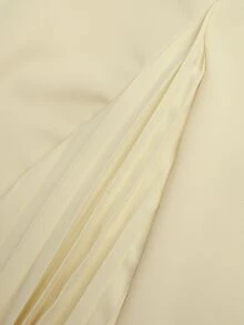 GlowEve 女士优雅通勤纯色拼接褶裥方领无袖连衣裙，夏季 - 鵝黃色 - 查看 4