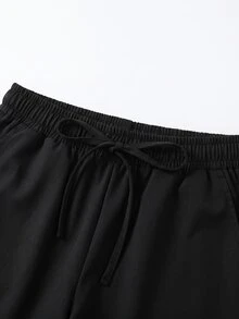 TaskEZ 短袖上衣與長褲刷手服套裝 - 黑色 - 查看 7