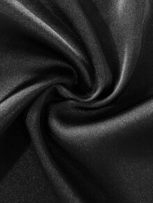 SHEIN Women's New Satin Cowl Neck Lace Patchwork Asymmetrical Hem Halter Top, Casual Vacation Style - Black - View 5