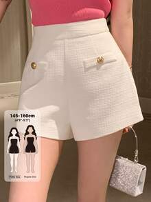 DAZY Women's Fashion Versatile Elegant Commuter Shorts - White - View 1