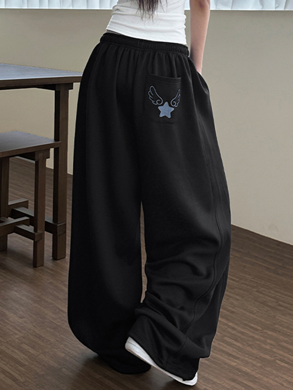 Women's Casual Streetwear Loose Wide Leg Long Pants With Pockets Fall