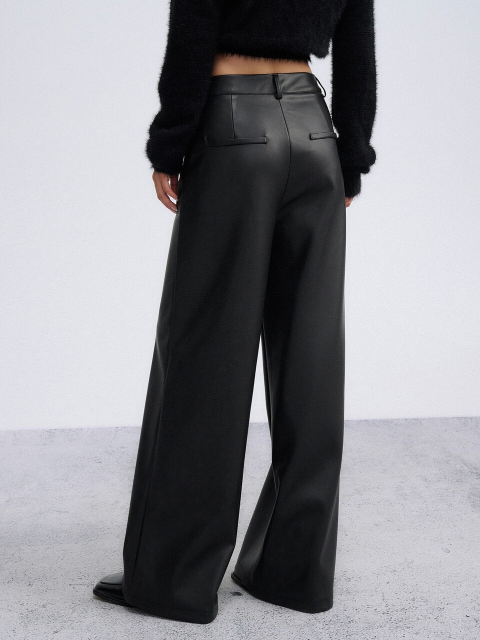 Women's Fashion Street Sexy Button Pocket PU Material Long Pants Autumn Halloween Going Out Night Black