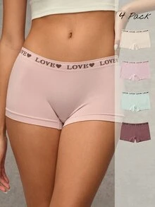 Esseday 4pcs Casual Seamless Comfortable Boxer Shorts Set Sports Low Waistgirls Boxer Shortsboxers For Women - Multicolor - View 4